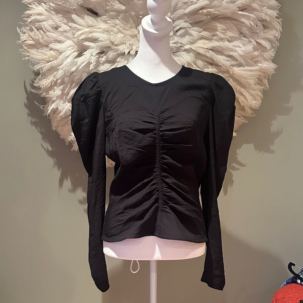 Wilfred Elegant Black Ruched Women's Top